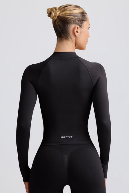 Define Luxe Zip-Up Jacket in Black