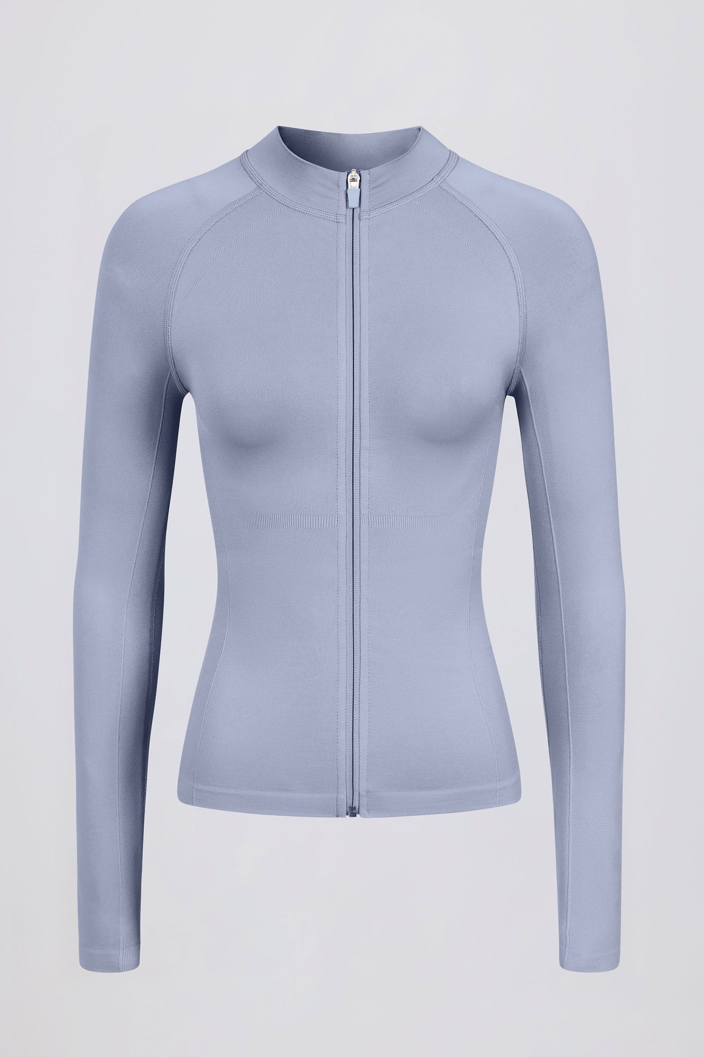Define Luxe Zip-Up Jacket in Blue Grey