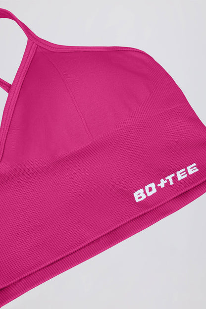 Define Luxe V-Neck Sports Bra in Berry