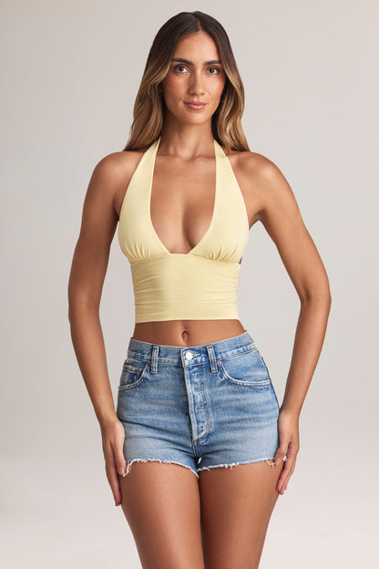 Modal Halterneck Top in Lemon Sherbet