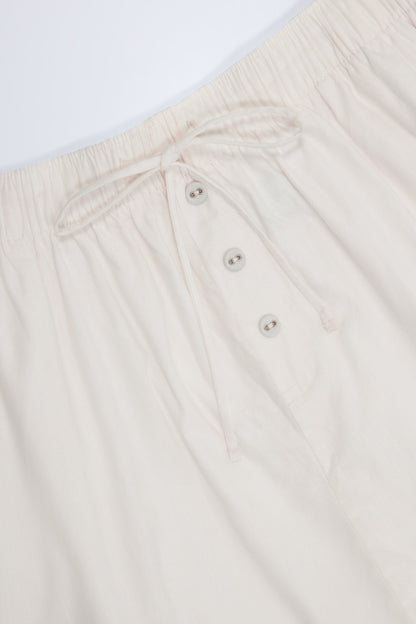 Tie-Front Cotton-Poplin Shorts in White