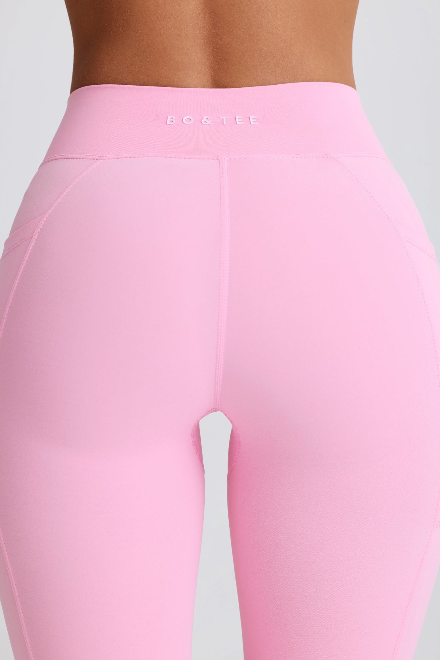 Soft Active Crossover Flared Trousers in Baby Pink