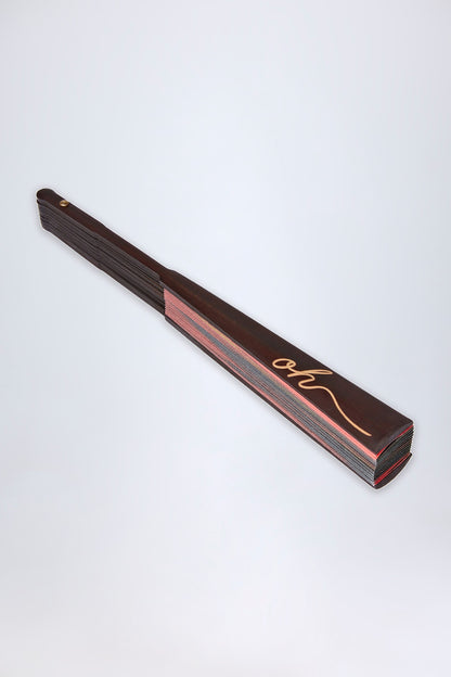 Folding Hand Fan in Red Blurred Print