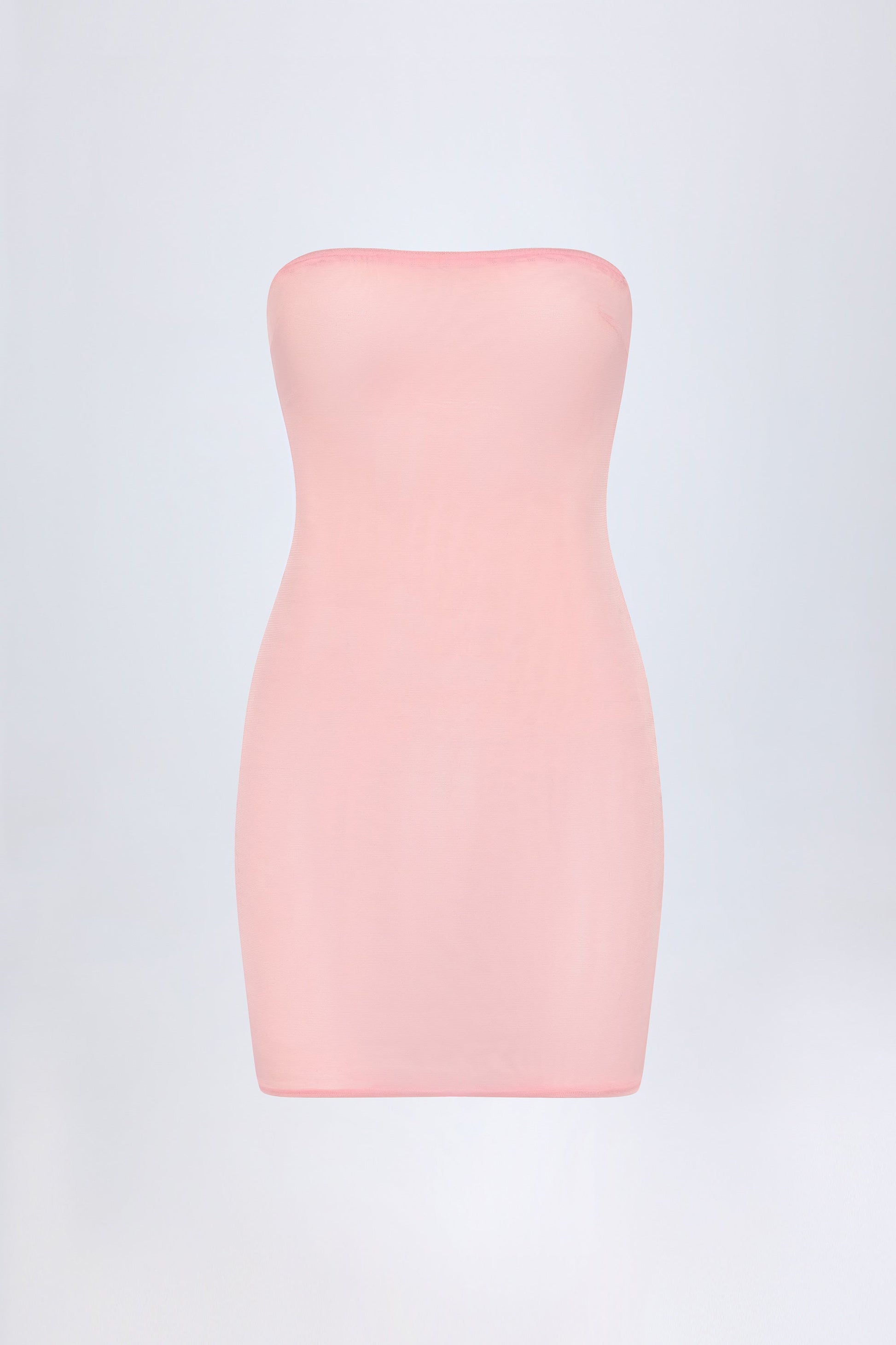 Soft Mesh Mini Slip Dress in Pink