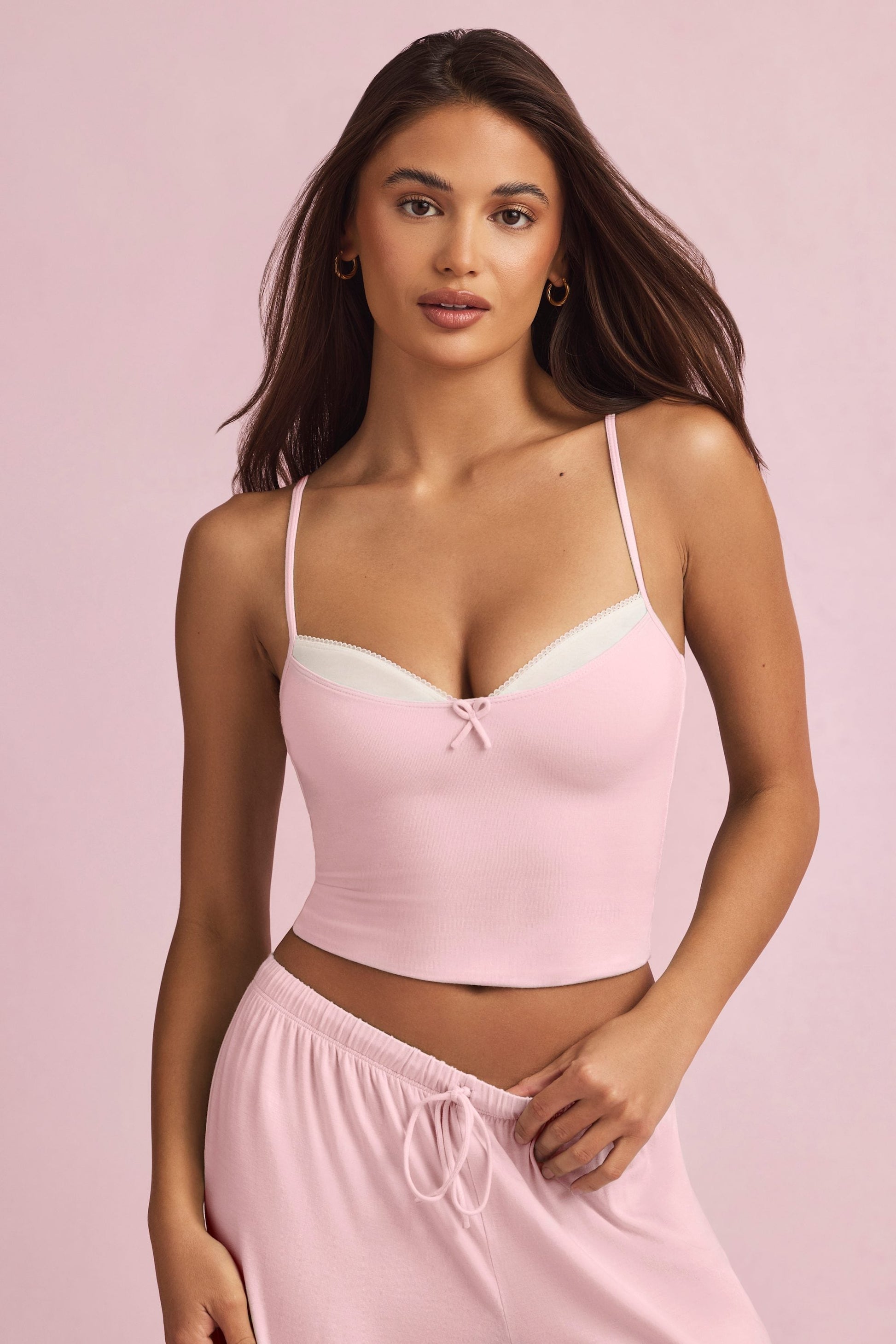 Modal Camisole Pyjama Top in Baby Pink