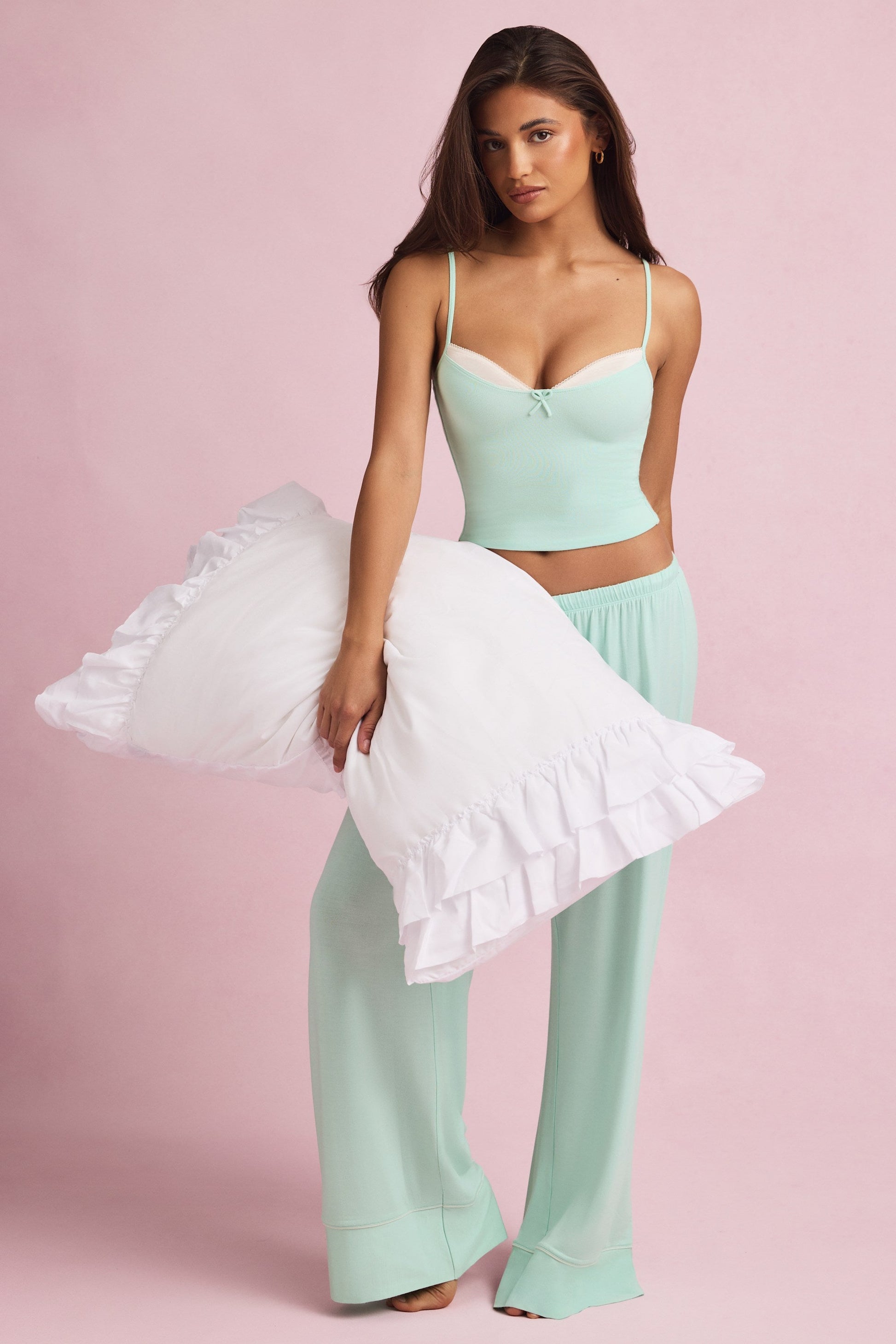 Modal Camisole Pyjama Top in Mint