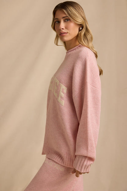 Oversized Knit Jumper in Blush Pink