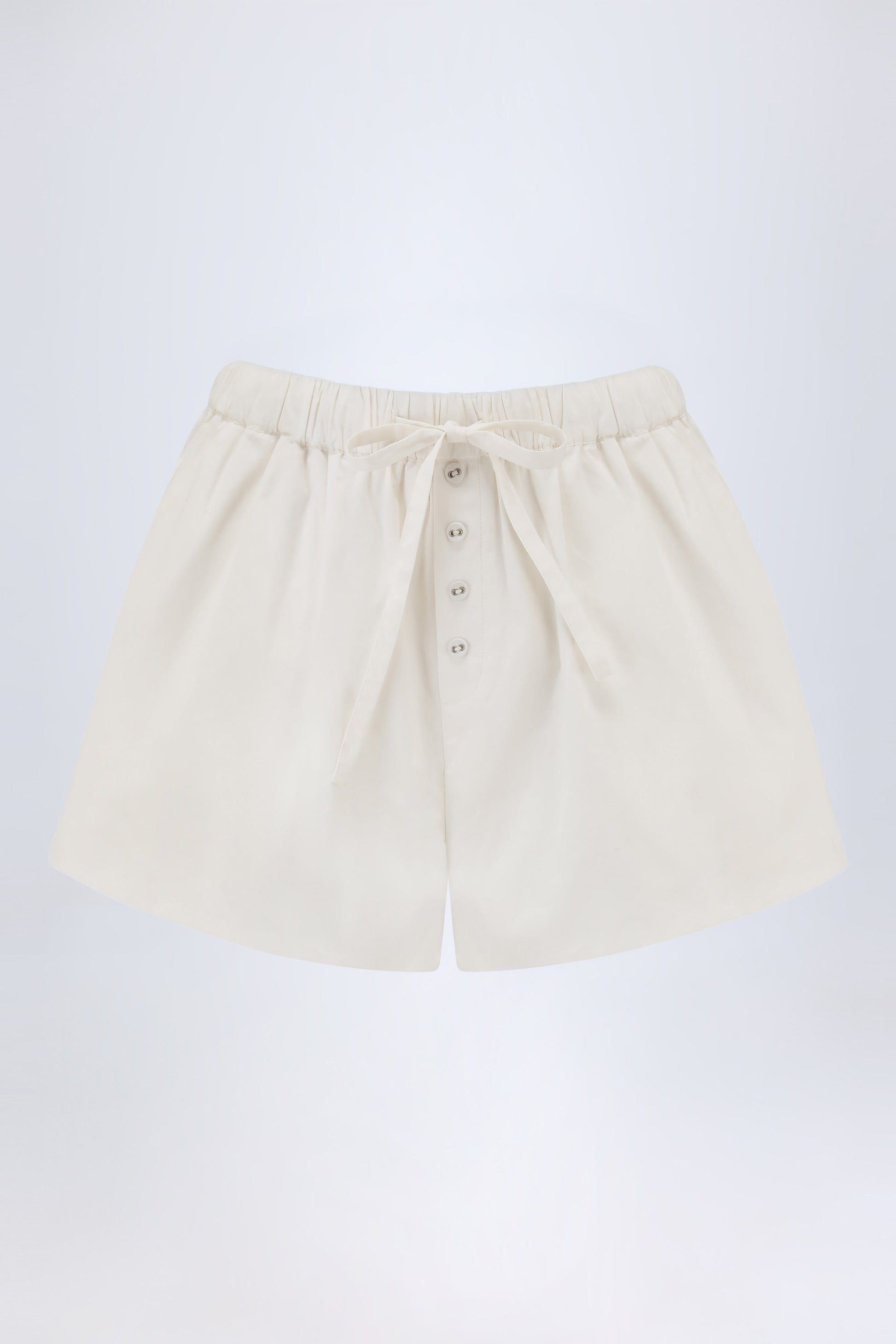 Mid-Rise Cotton-Poplin Shorts in White
