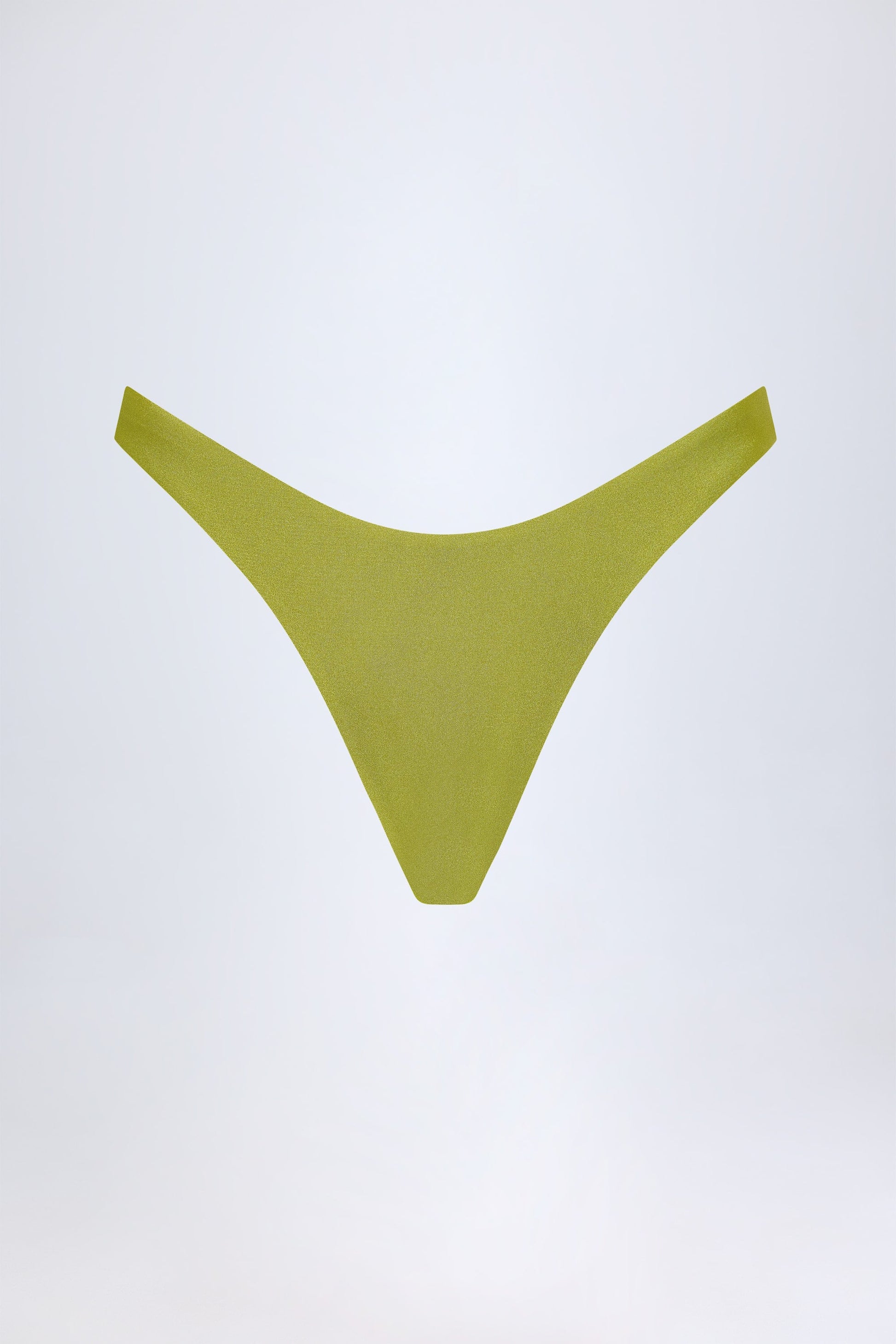 High-Leg Cheeky Bikini Bottoms in Olive Green