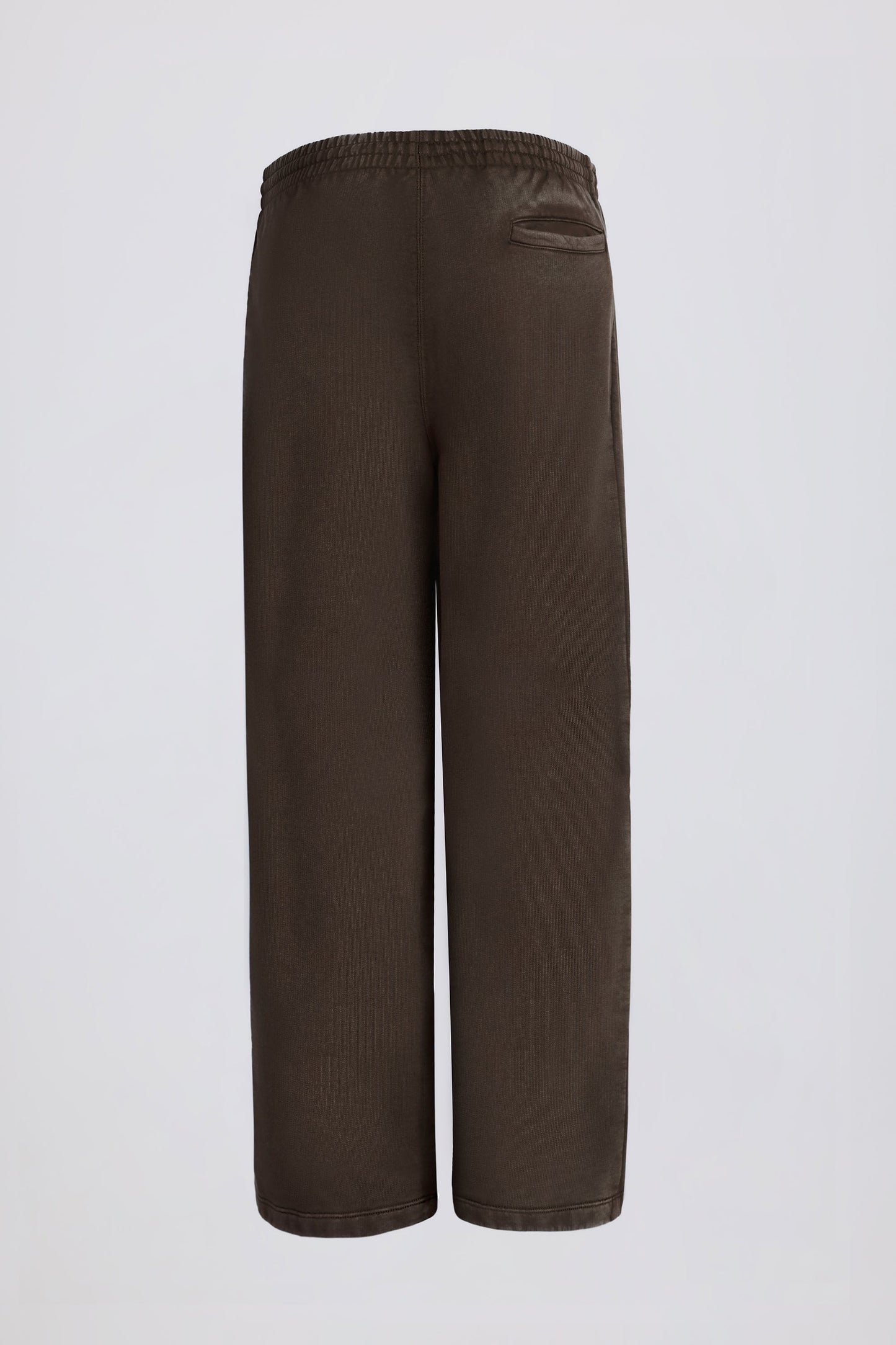 Mid-Rise Wide-Leg Joggers in Brown