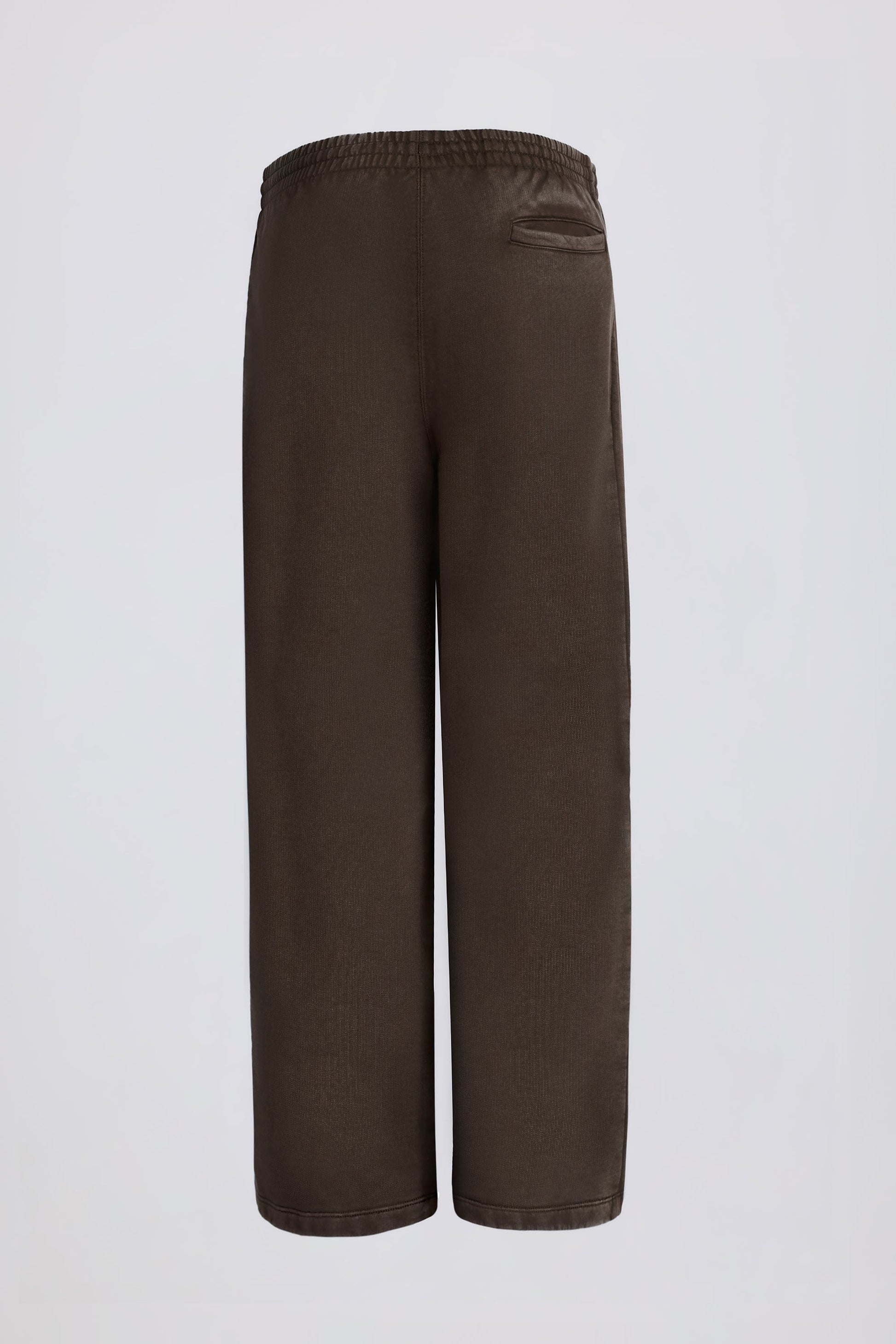 Mid-Rise Wide-Leg Joggers in Brown