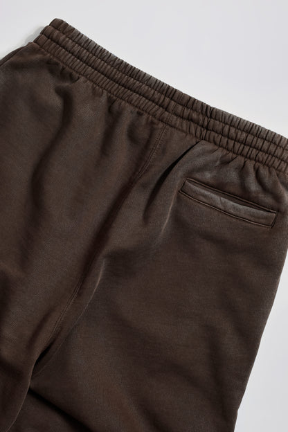 Mid-Rise Wide-Leg Joggers in Brown