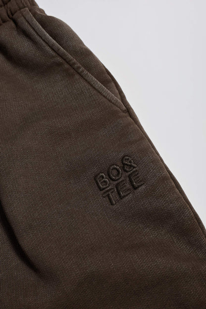 Mid-Rise Wide-Leg Joggers in Brown