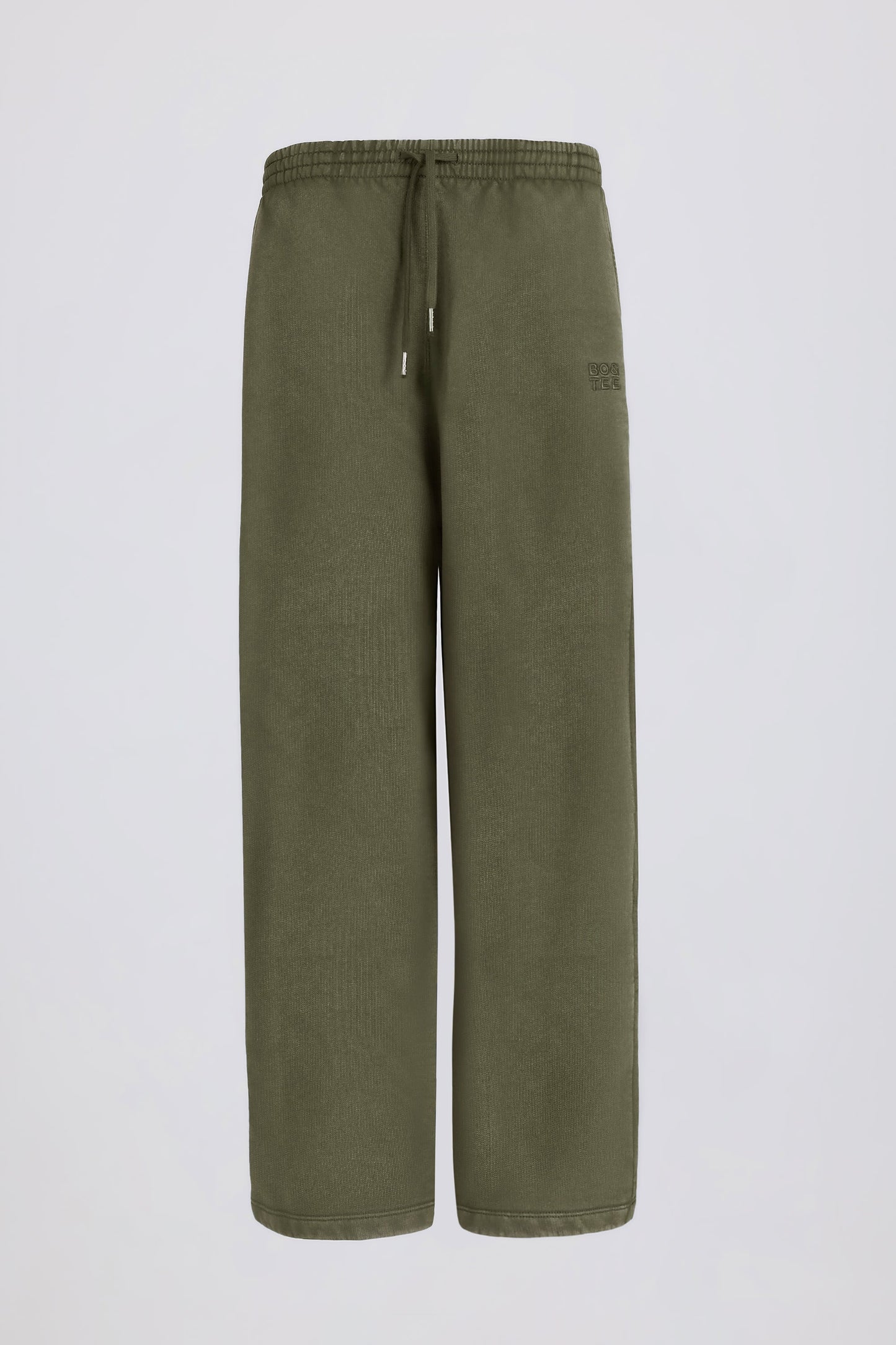 Mid-Rise Wide-Leg Joggers in Light Green