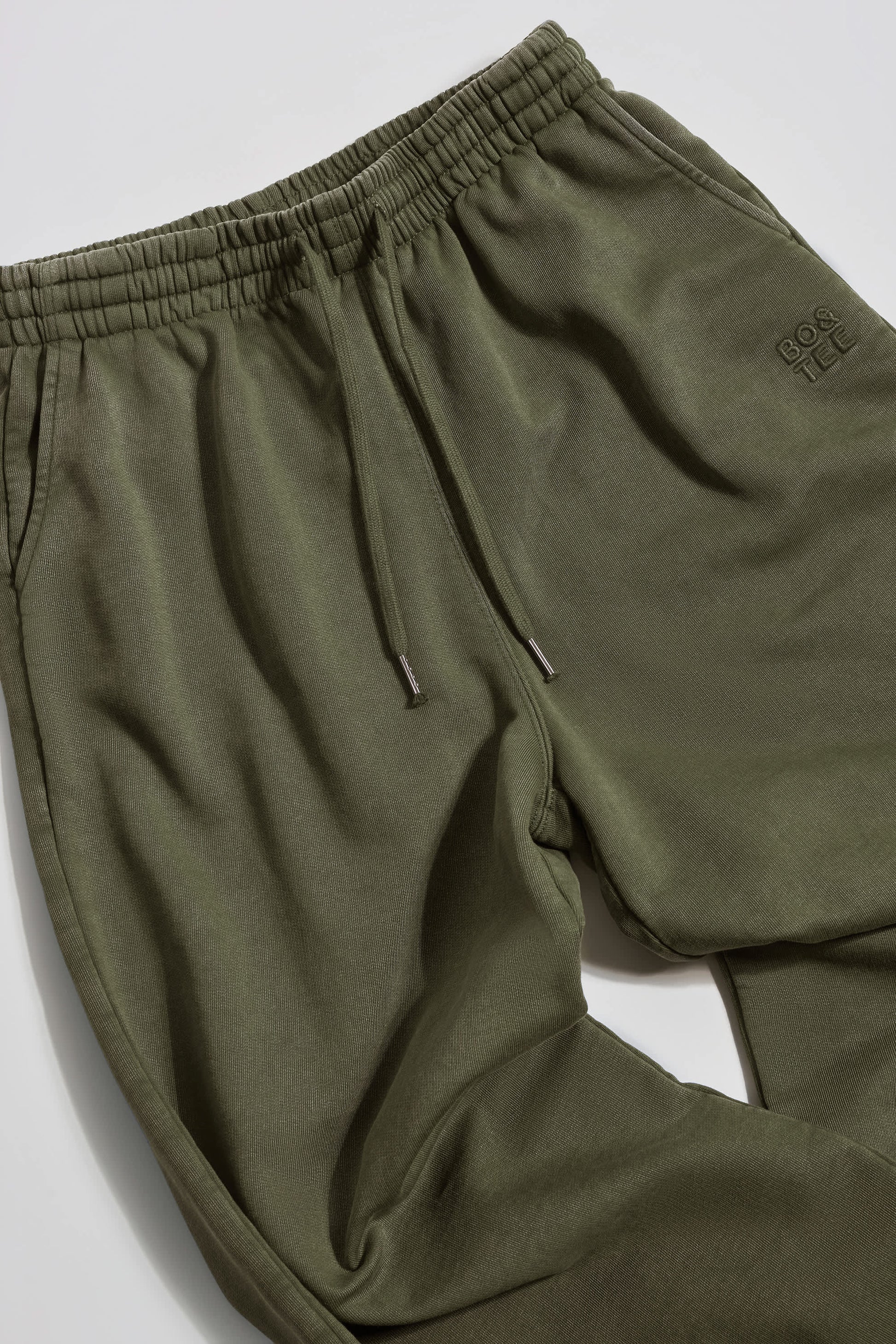Mid-Rise Wide-Leg Joggers in Light Green