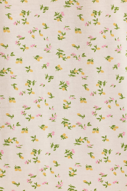 Modal Long-Sleeve Pyjama Top in Lemon Print