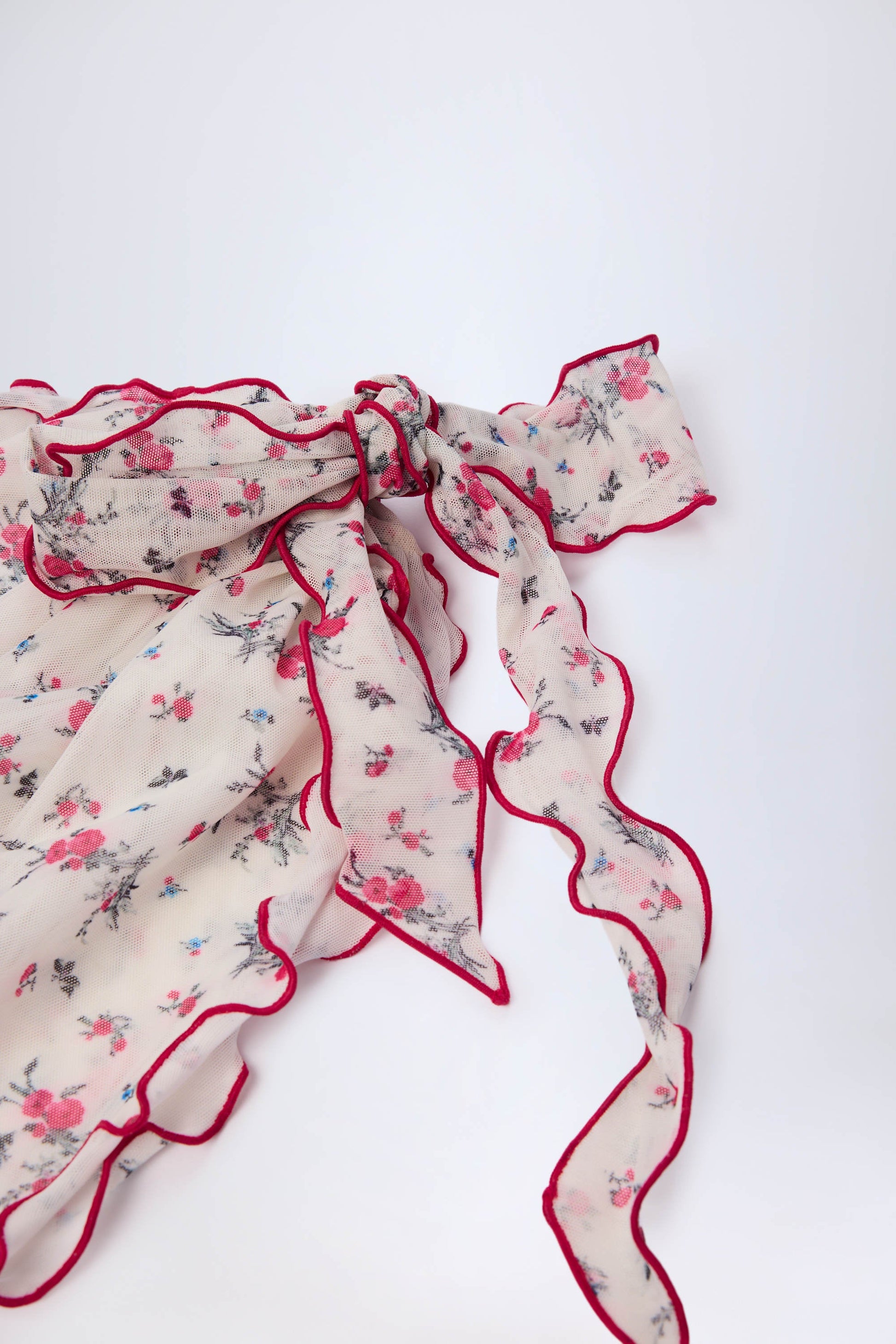 Side-Tie Sarong in Red Floral