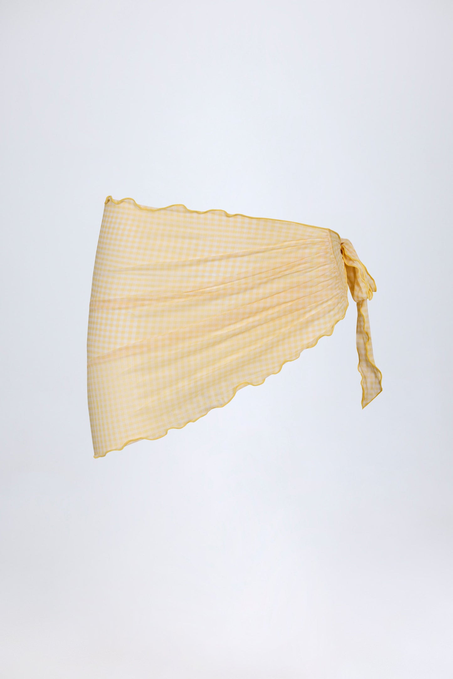 Side-Tie Sarong in Yellow Gingham