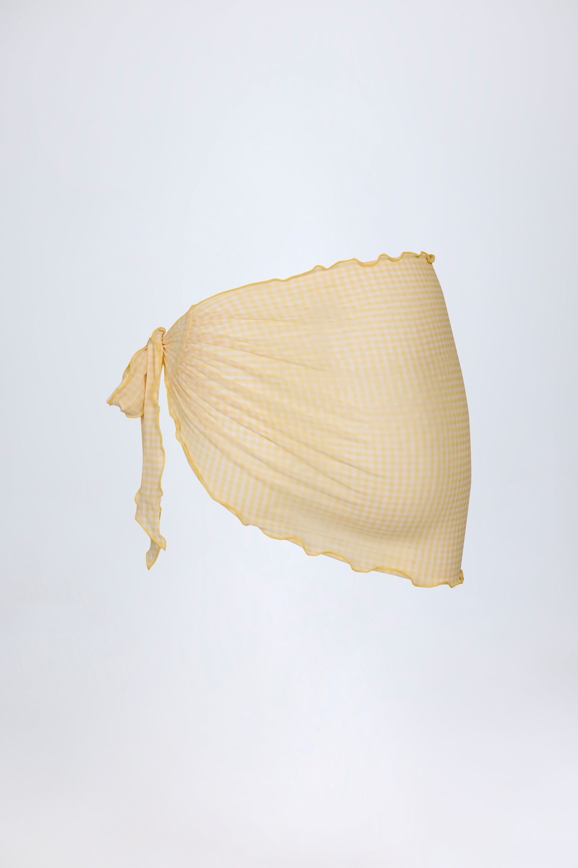 Side-Tie Sarong in Yellow Gingham