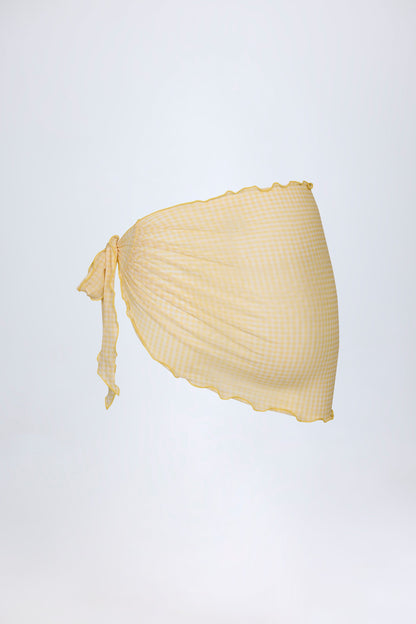 Side-Tie Sarong in Yellow Gingham