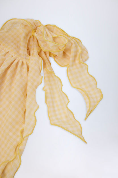 Side-Tie Sarong in Yellow Gingham