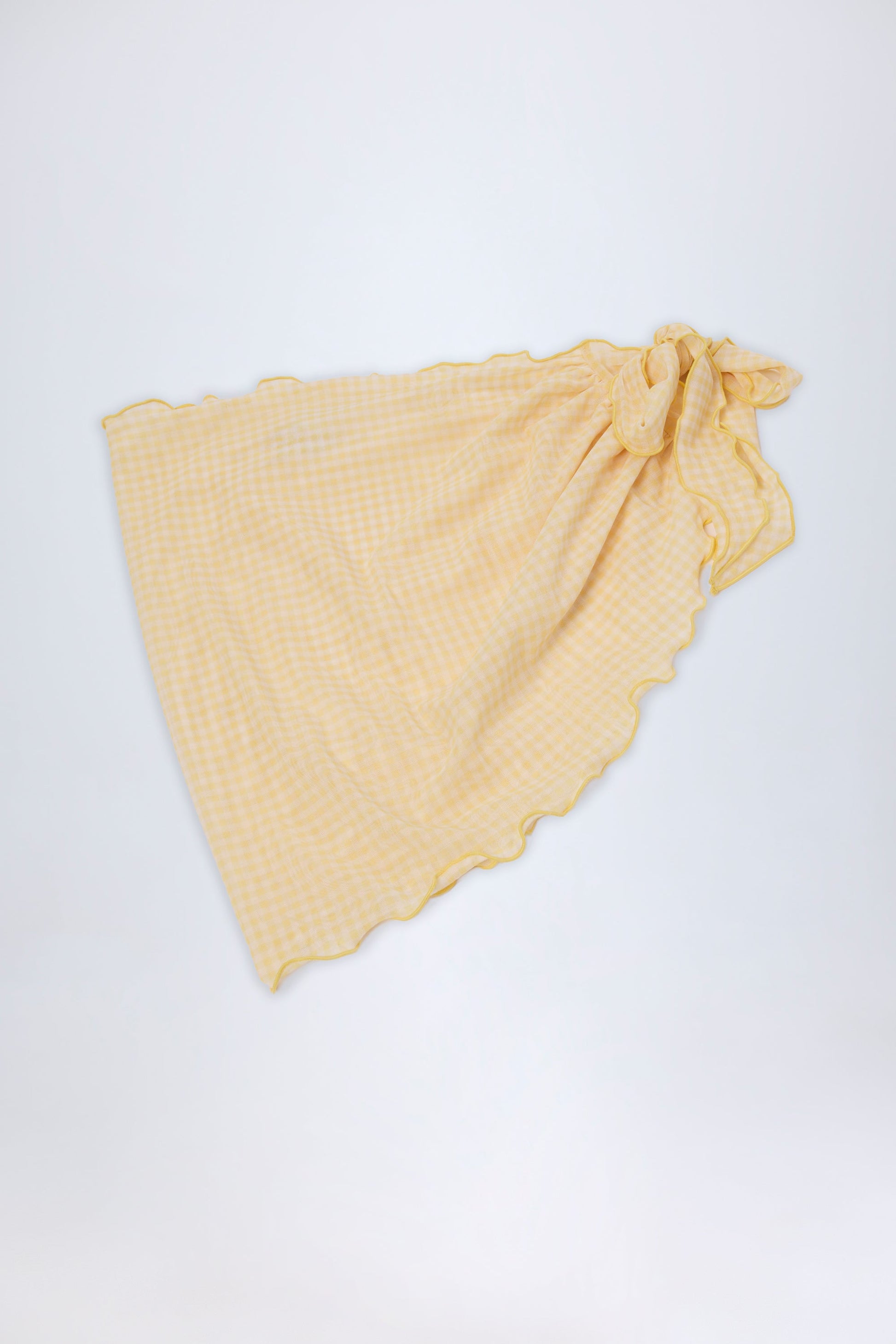 Side-Tie Sarong in Yellow Gingham