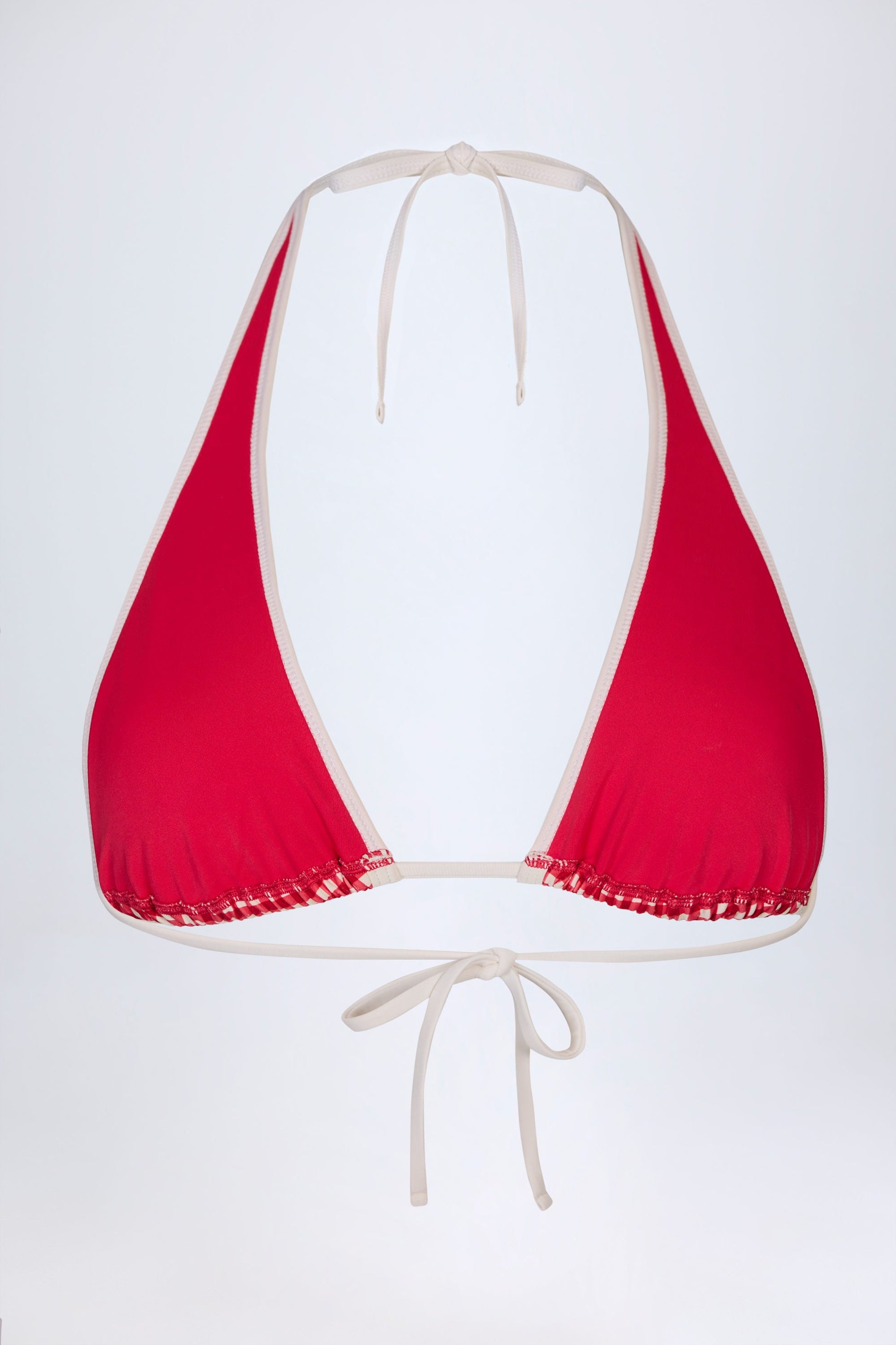 Halterneck Bikini Top in Red Gingham
