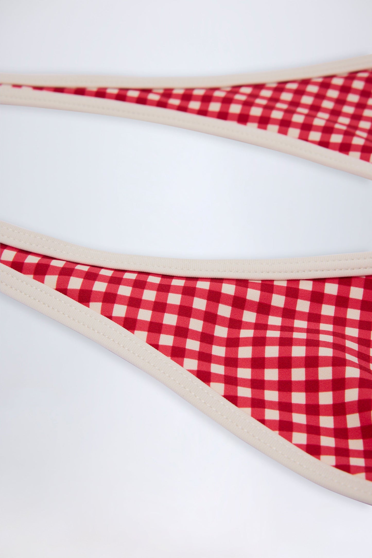 Halterneck Bikini Top in Red Gingham