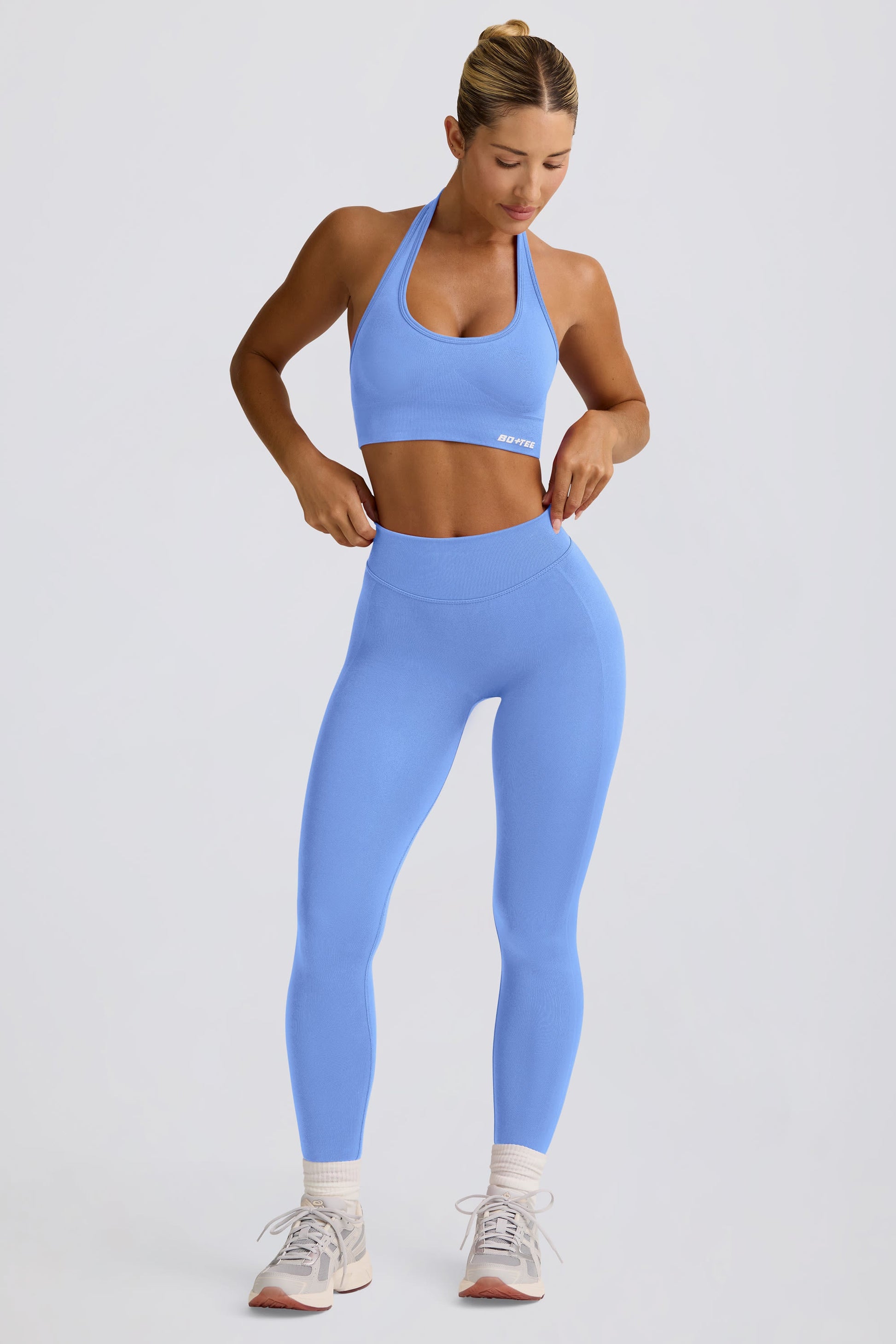 Define Luxe High-Waist Leggings in Light Blue