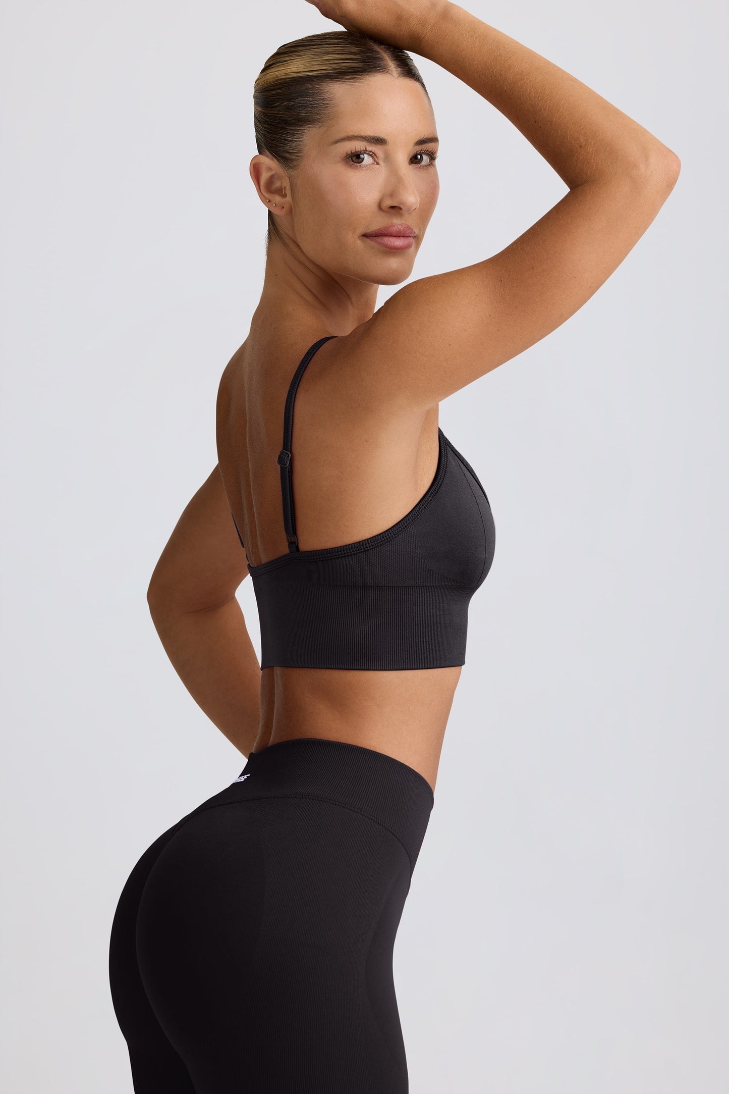 Define Luxe V-Neck Sports Bra in Black