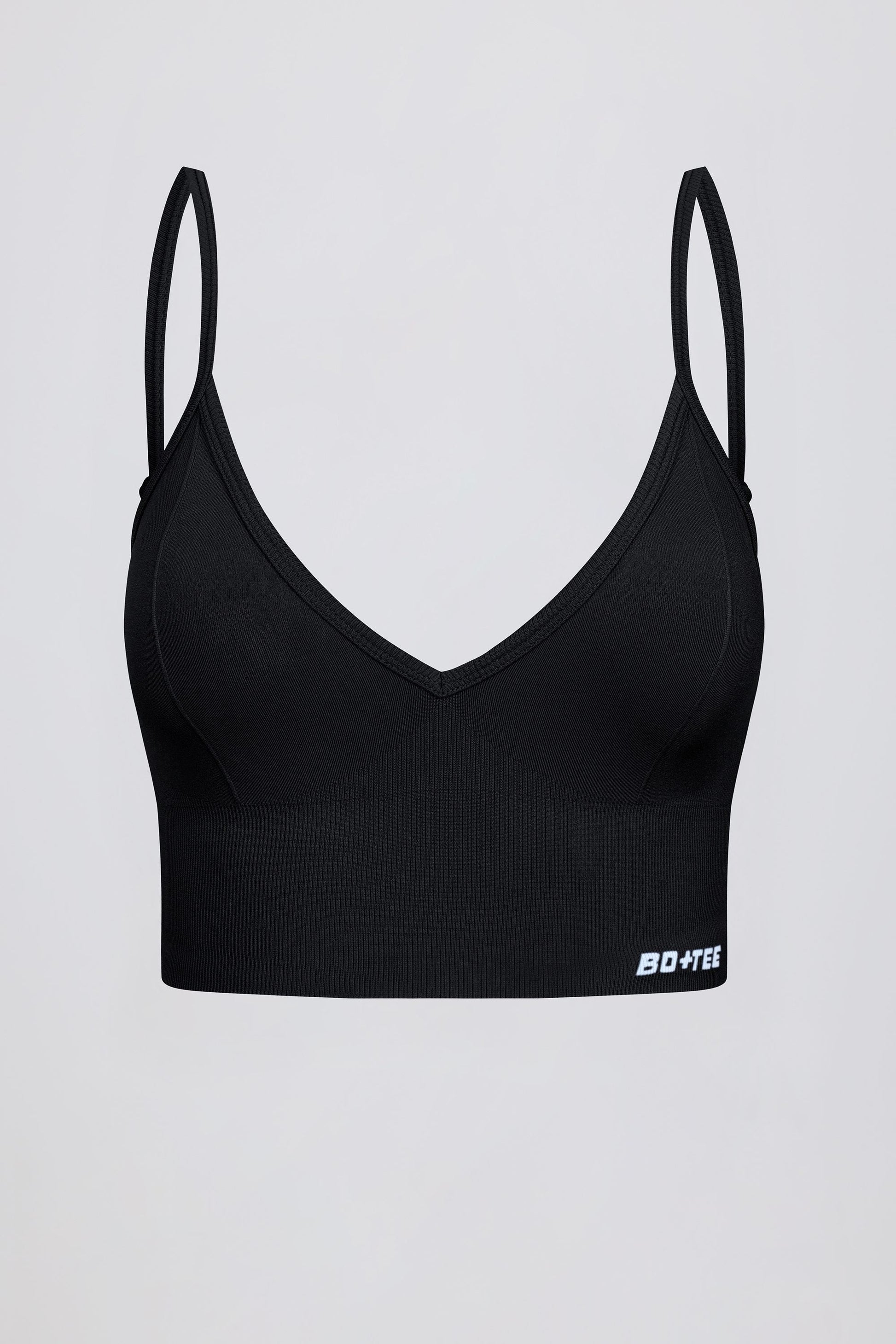 Define Luxe V-Neck Sports Bra in Black