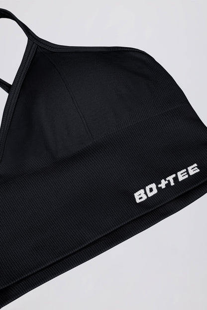 Define Luxe V-Neck Sports Bra in Black