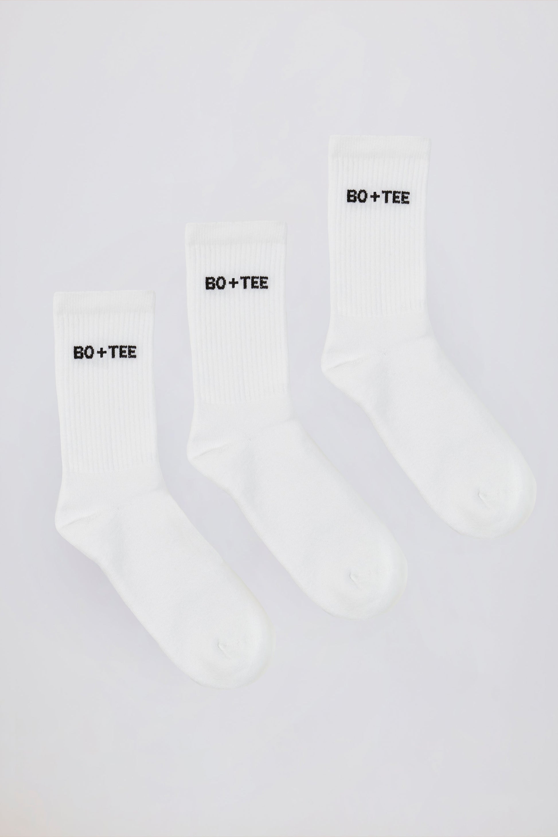 Ribbed Crew Sock Bundle in White