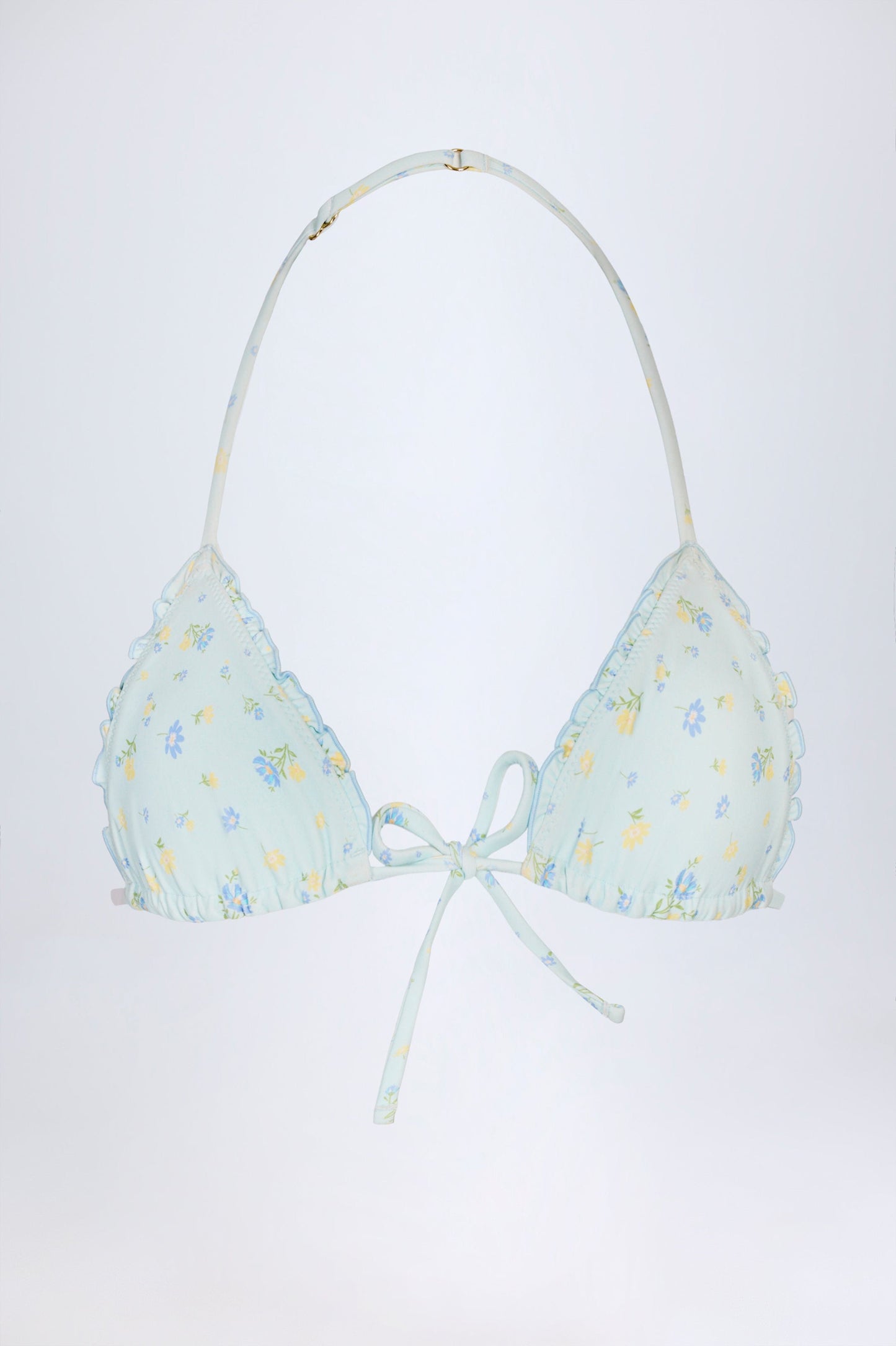 Micro Triangle Bikini Top in Blue Floral