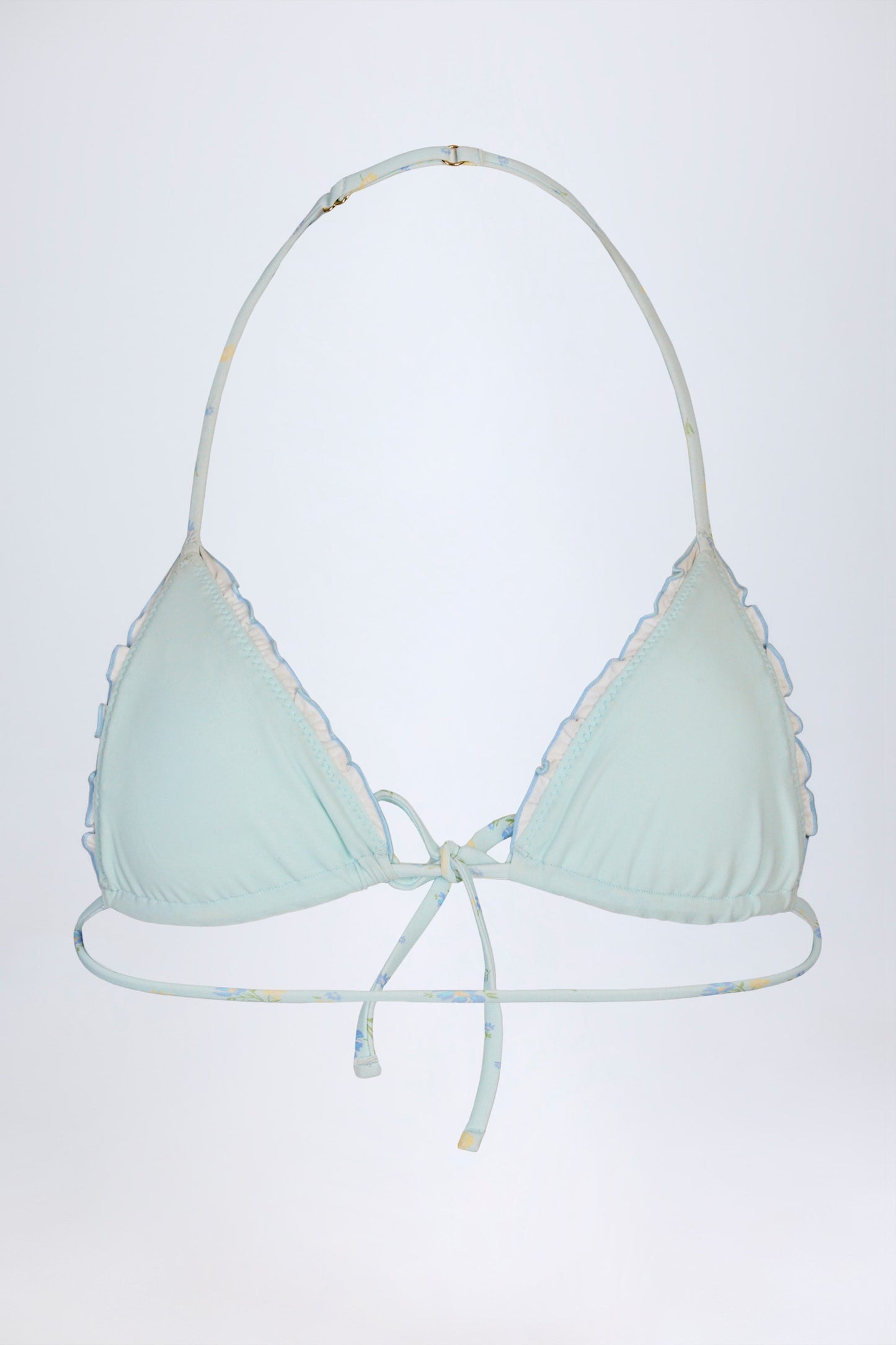 Micro Triangle Bikini Top in Blue Floral