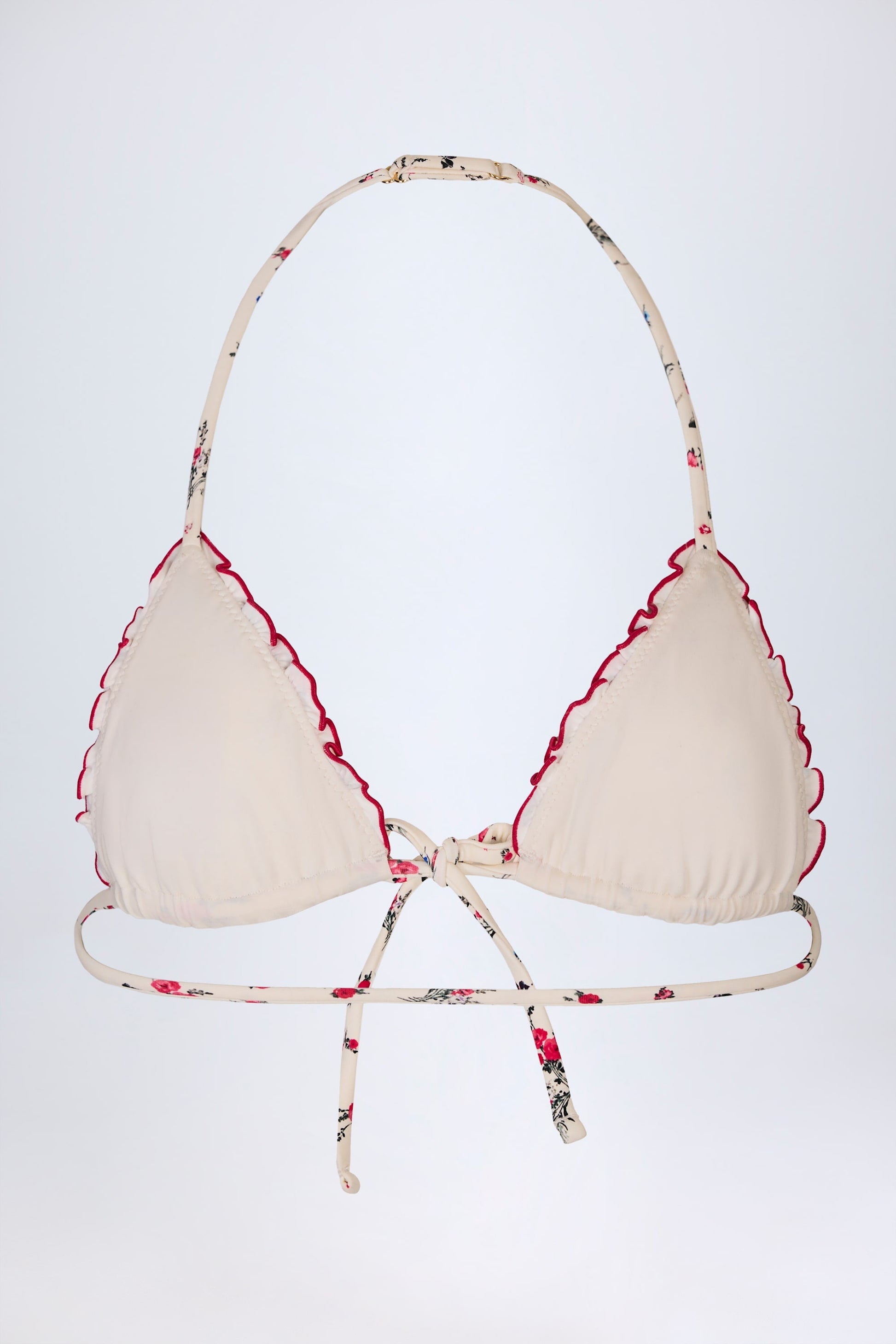 Micro Triangle Bikini Top in Red Floral