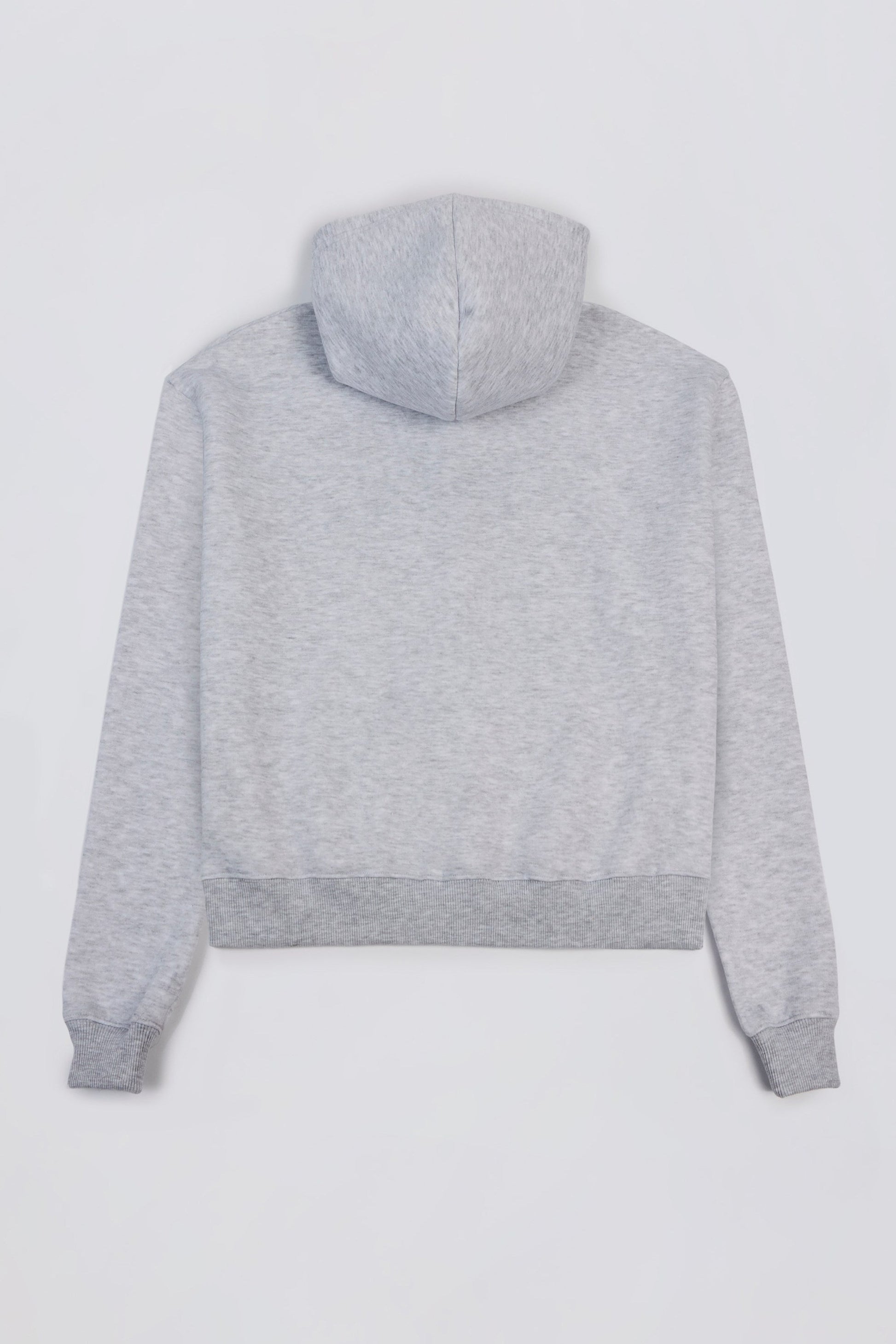 Oversized Appliqué Hoodie in Grey Marl