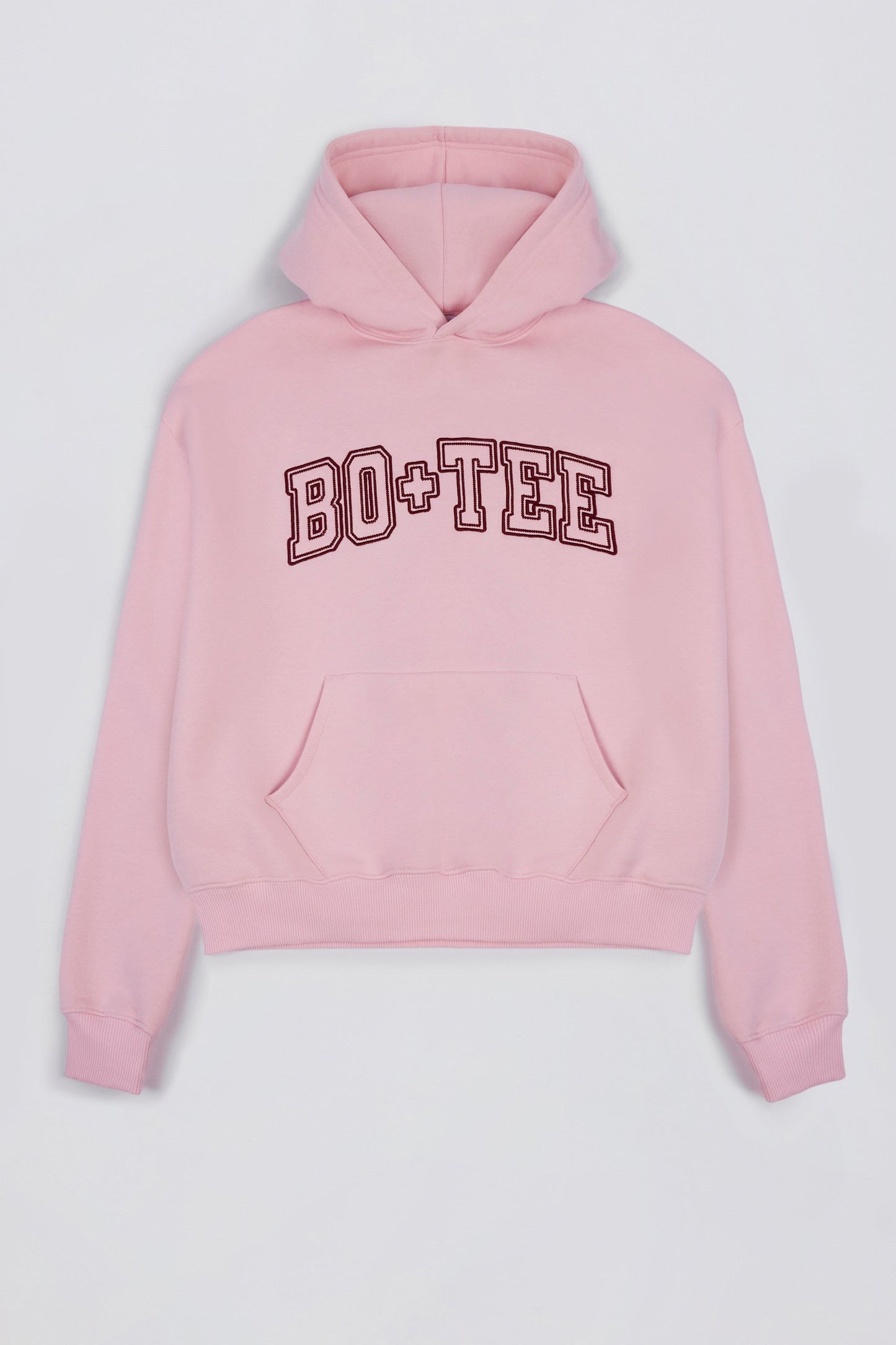 Oversized Appliqué Hoodie in Powder Pink
