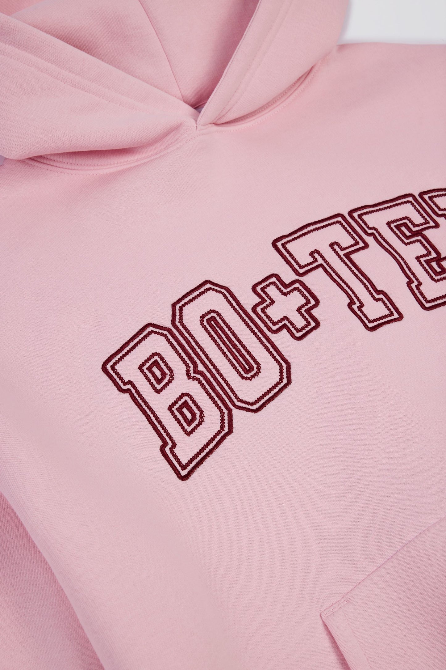 Oversized Appliqué Hoodie in Powder Pink