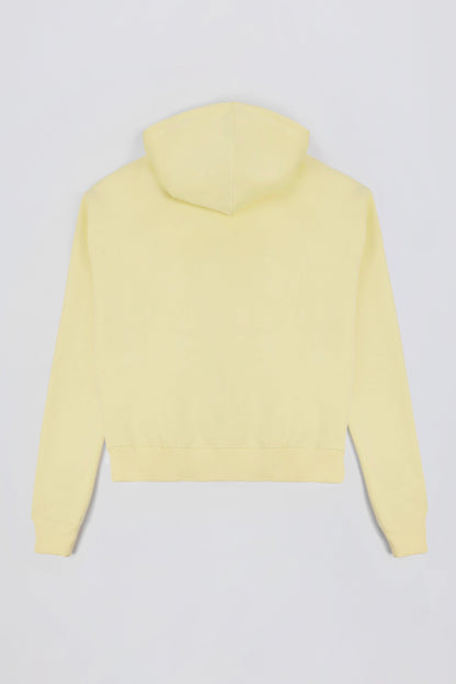 Oversized Appliqué Hoodie in Soft Yellow