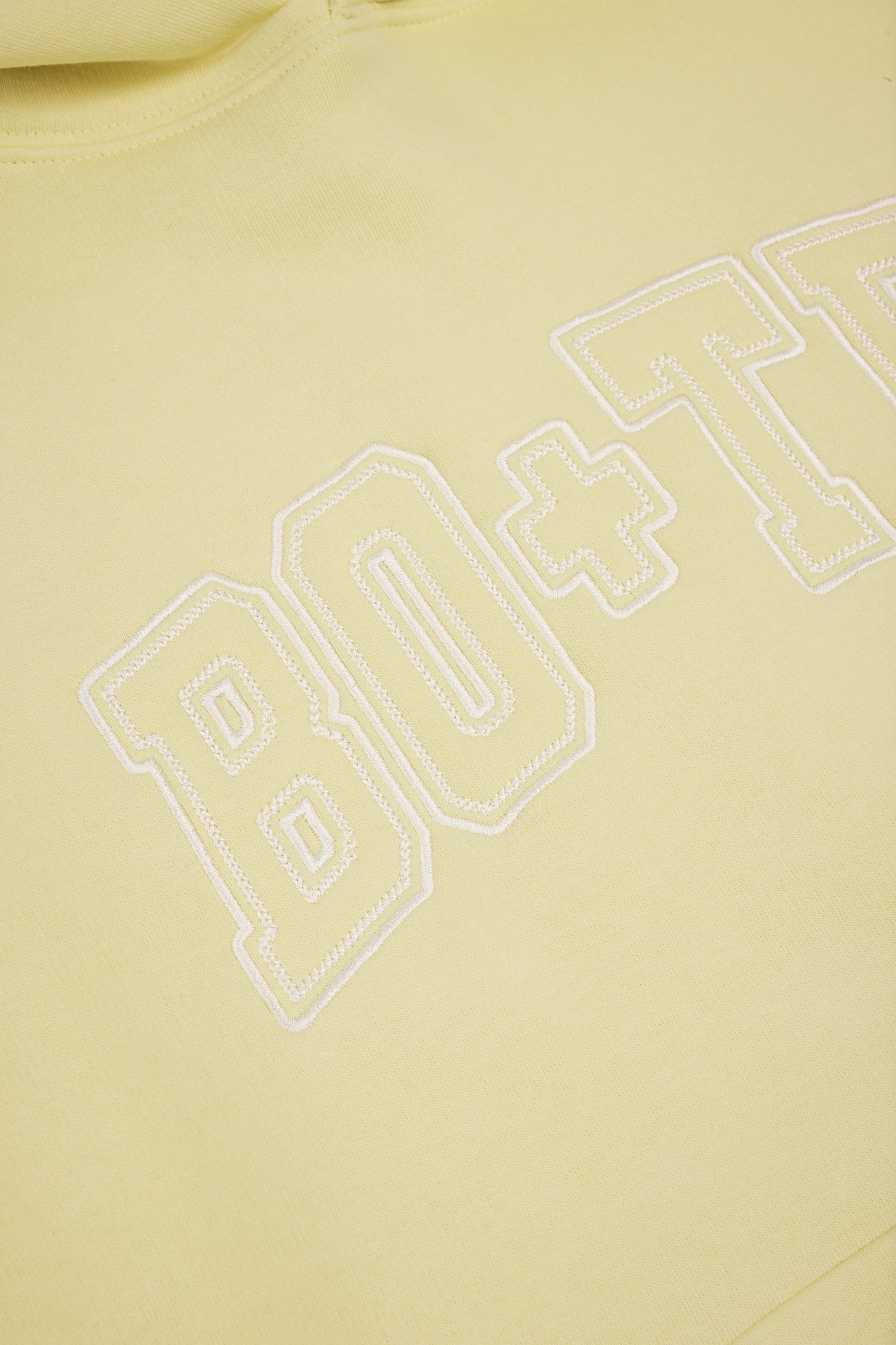 Oversized Appliqué Hoodie in Soft Yellow