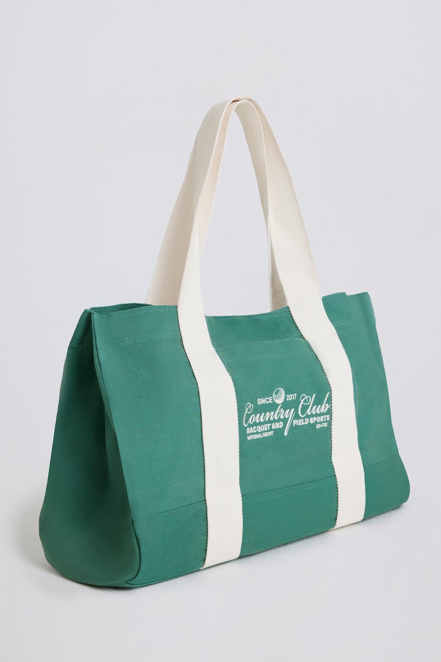 Oversized Canvas Tote Bag in Green
