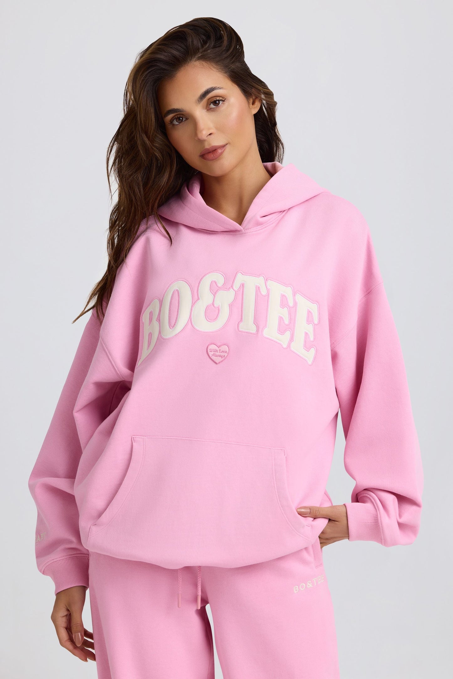 Oversized Hoodie in Baby Pink
