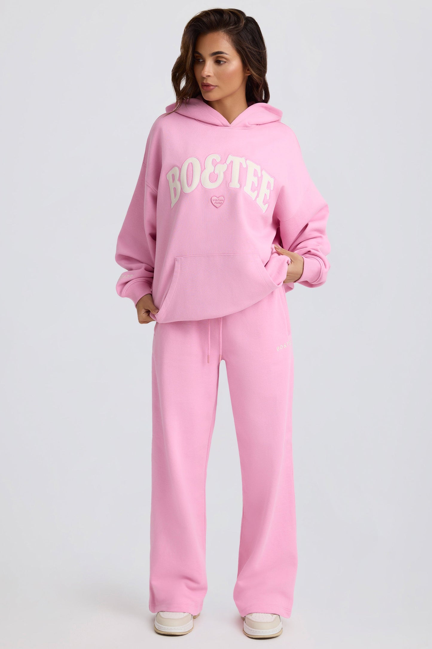 Oversized Hoodie in Baby Pink