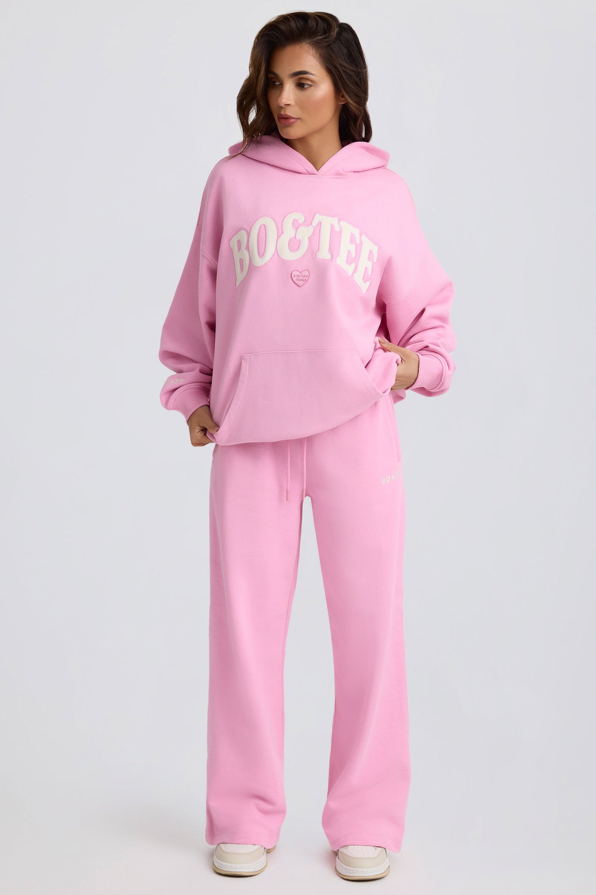 Oversized Hoodie in Baby Pink