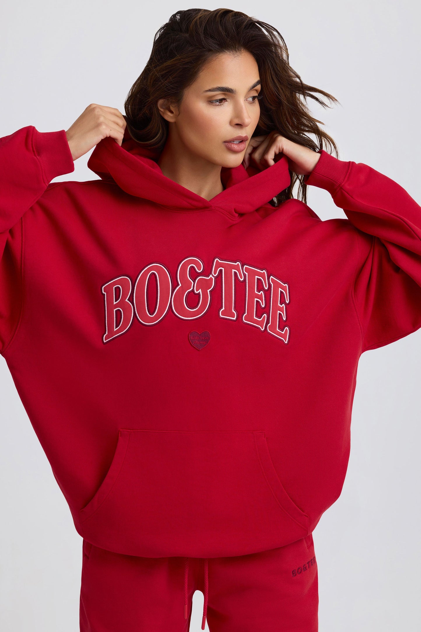 Oversized Hoodie in Hot Red