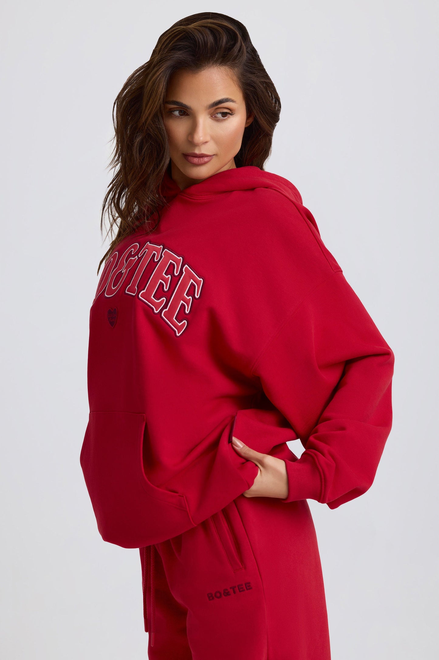Oversized Hoodie in Hot Red