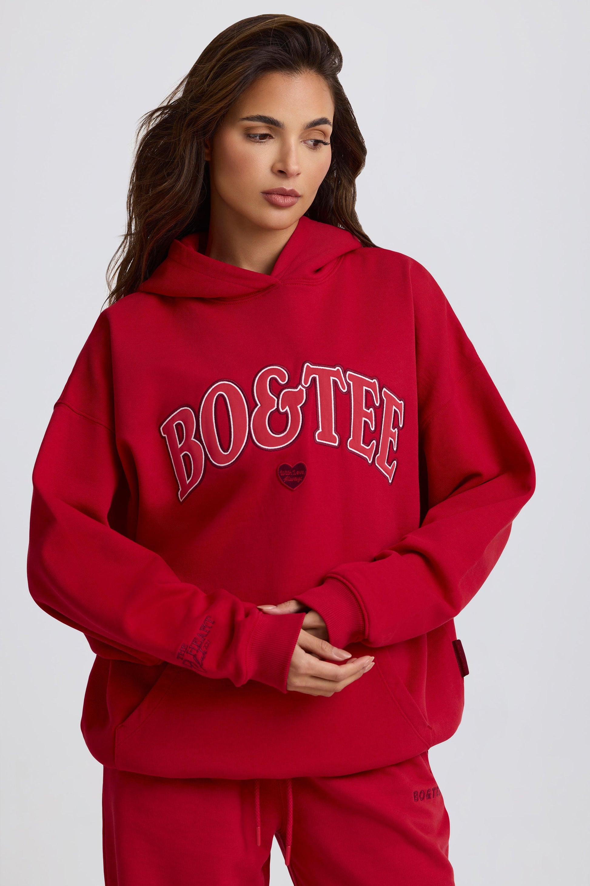 Oversized Hoodie in Hot Red