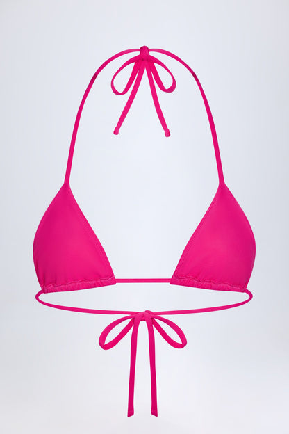 Triangle Bikini Top in Pink Tropical Print