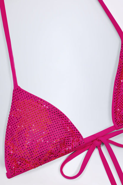 Triangle Bikini Top in Pink Tropical Print
